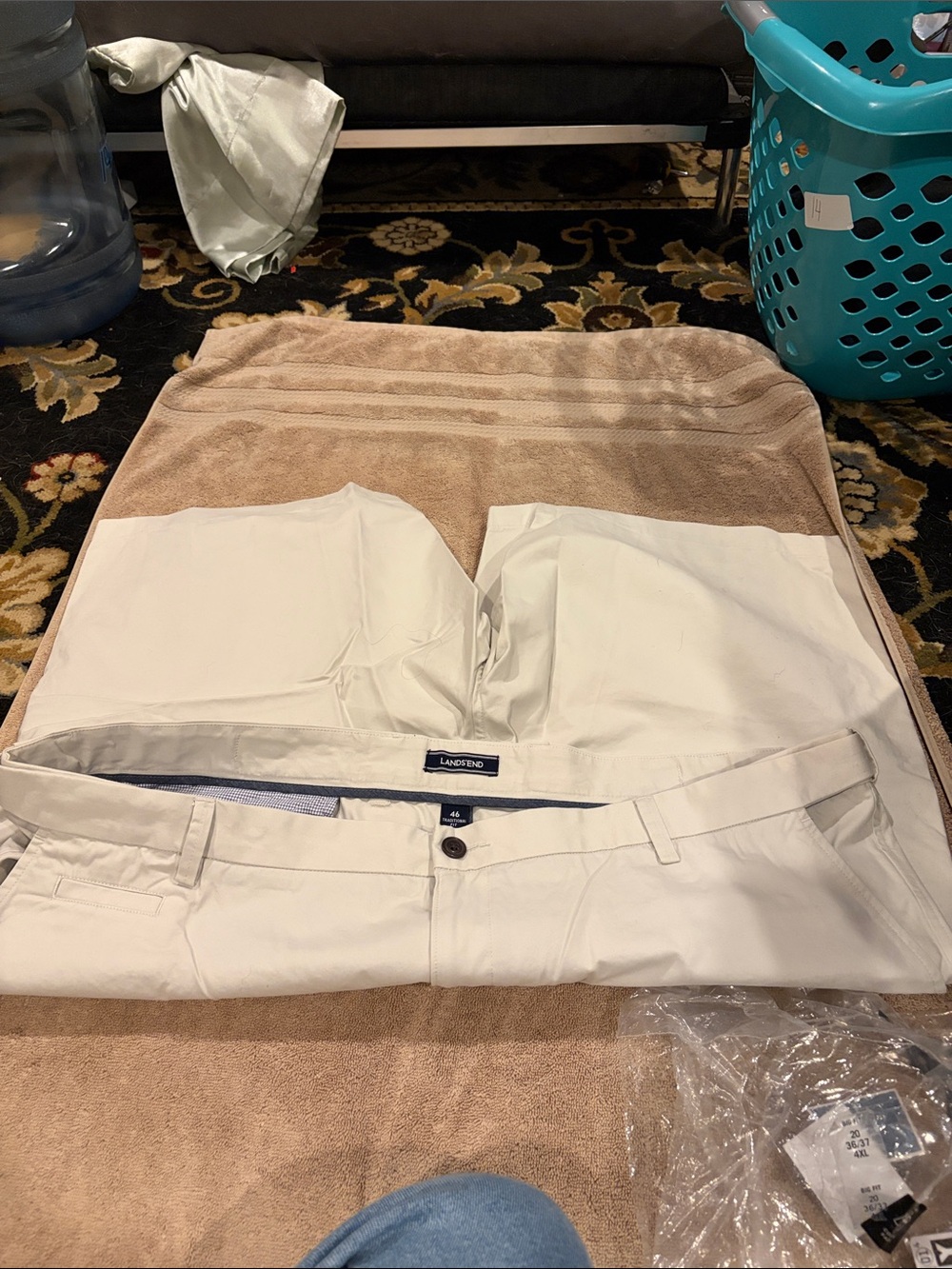 Lands' End Men's Chinos in Cream/Tan